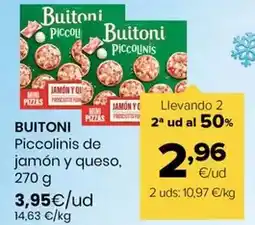 Autoservicios Familia Buitoni - piccolinis de jamon y queso oferta