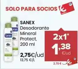 Autoservicios Familia Sanex - desodorante mineral protect oferta