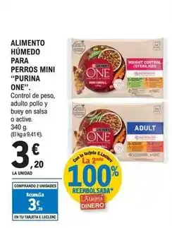 E.Leclerc Purina one - alimento humedo para perros mini oferta