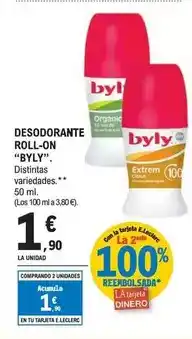 E.Leclerc Byly - desodorante roll-on oferta