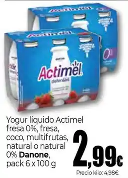 Unide Market DANONE Yogur líquido Actimel fresa 0%, fresa, coco, multifrutas, natural o natural 0% oferta