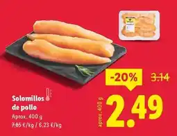 Lidl Solomillos de pollo oferta