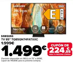 Carrefour SAMSUNG TV 85" TQ85QN74FATXXC oferta