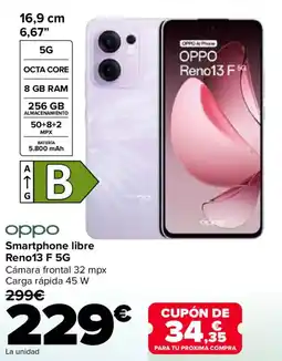 Carrefour OPPO Smartphone libre Reno13 F 5G oferta