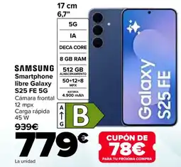 Carrefour SAMSUNG Smartphone libre Galaxy S25 FE 5G oferta
