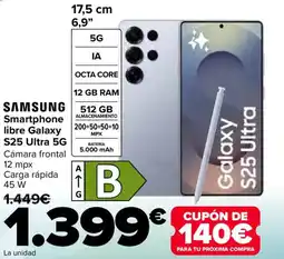Carrefour SAMSUNG Smartphone libre Galaxy S25 Ultra 5G oferta