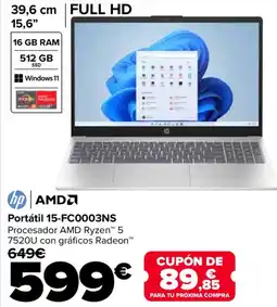 Carrefour HP Portátil 15-FC0003NS oferta