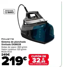 Carrefour ROWENTA Sistema de planchado ilimitado DG8628 oferta
