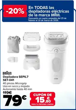 Carrefour BRAUN Depiladora SEPIL7 SE7-041 oferta