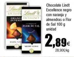 FROIZ LINDT Chocolate Excellence negro con naranja y almendras o Flor de Sal oferta