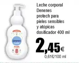 FROIZ DENENES Leche corporal protech para pieles sensibles y atópicas dosificador oferta