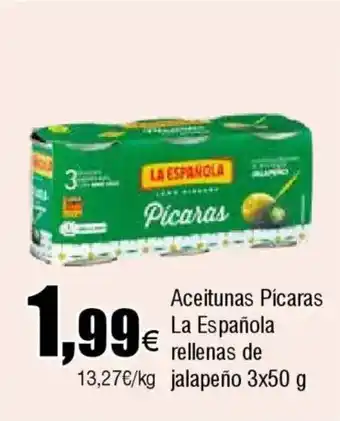 FROIZ LA ESPANOLA Aceitunas Pícaras rellenas de jalapeño oferta