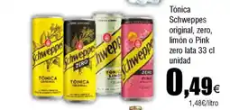FROIZ SCHWEPPES Tónica original, zero, limón o Pink zero oferta