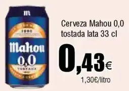 FROIZ MAHOU 0,0 Cerveza tostada oferta