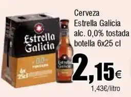 FROIZ ESTRELLA GALICIA Cerveza alc. 0,0% tostada botella oferta
