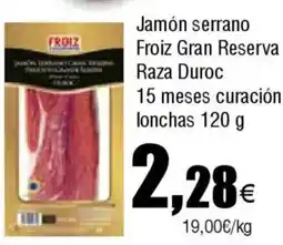 FROIZ FROIZ Jamón serrano Gran Reserva Raza Duroc 15 meses curación lonchas oferta