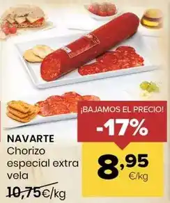 Autoservicios Familia Navarte - chorizo especial extra vela oferta