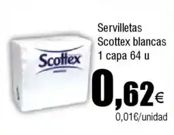 FROIZ SCOTTEX Servilletas blancas Scoffex 1 capa 64 u oferta
