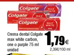 FROIZ COLGATE Crema dental max white carbon, one o purple oferta