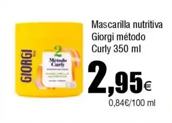 FROIZ GIORGI Mascarilla nutritiva método Curly oferta