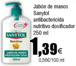 FROIZ SANYTOL Jabón de manos antibactericida nutritivo dosificador oferta