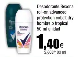 FROIZ REXONA Desodorante roll-on advanced protection cobalt dry hombre o tropical oferta