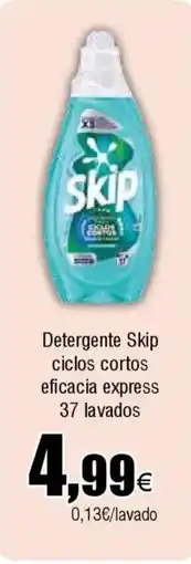 FROIZ SKIP Detergente ciclos cortos eficacia express 37 lavados oferta