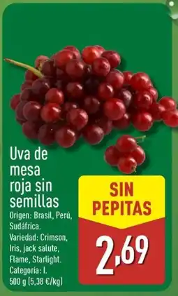 ALDI Uva de mesa roja sin semillas oferta