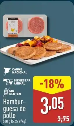 ALDI Hambur- guesa de pollo oferta