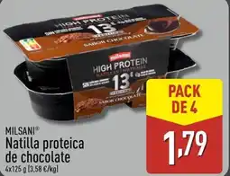 ALDI MILSANI Natilla proteica de chocolate oferta