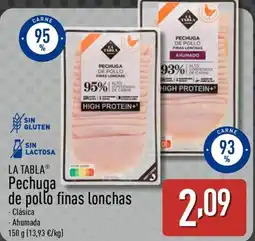 ALDI LA TABLA Pechuga de pollo finas lonchas oferta