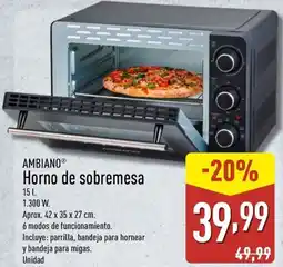 ALDI AMBIANO Horno de sobremesa oferta