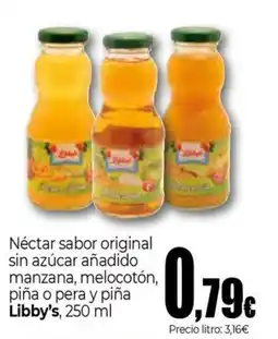 Unide Market LIBBY'S Néctar sabor original sin azúcar añadido manzana, melocotón, piña o pera y piña oferta