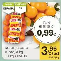 Eroski Naranja para zumo oferta