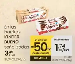 Eroski Kinder - en las barritas bueno senalizadas oferta