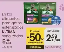Eroski Ultima - en los alimentos para gatos esterilizados senalizados oferta