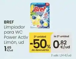 Eroski Bref - limpiador para wc power activ limon oferta
