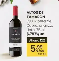 Eroski Altos de tamarón - d.o. ribera del duero, crianza, tinto oferta