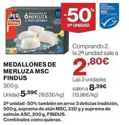 El Corte Inglés Findus - medallones de merluza msc oferta