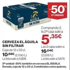 El Corte Inglés El águila negra - cerveza el águila sin filtrar oferta