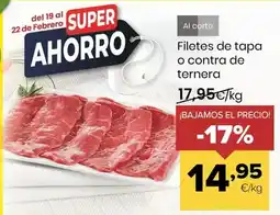 Autoservicios Familia Filetes de tapa o contra de ternera oferta