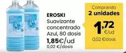 Autoservicios Familia Eroski - suavizante concentrado azul oferta