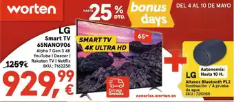 Worten LG Smart TV 65NANO906 O LG Altavoz Bluetooth PL2 oferta