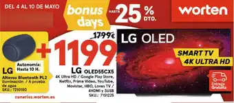 Worten LG Altavoz Bluetooth PL2 O LG OLED55CX5 Smart TV oferta