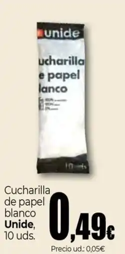 Unide Market UNIDE Cucharilla de papel blanco oferta