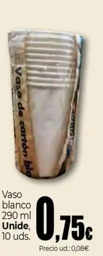 Unide Market UNIDE Vaso blanco oferta