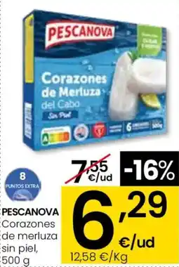 Aliprox PESCANOVA Corazones :de merluza sin piel oferta