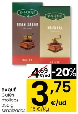 Aliprox BAQUÉ Cafés molidos señalizados oferta