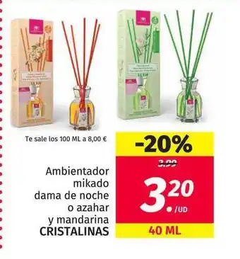 Maskom Supermercados Cristalinas Ambientador Mikado Dama De Noche O Azahar Y Mandarina oferta
