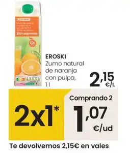 Eroski EROSKI Zumo natural de naranja con pulpa oferta